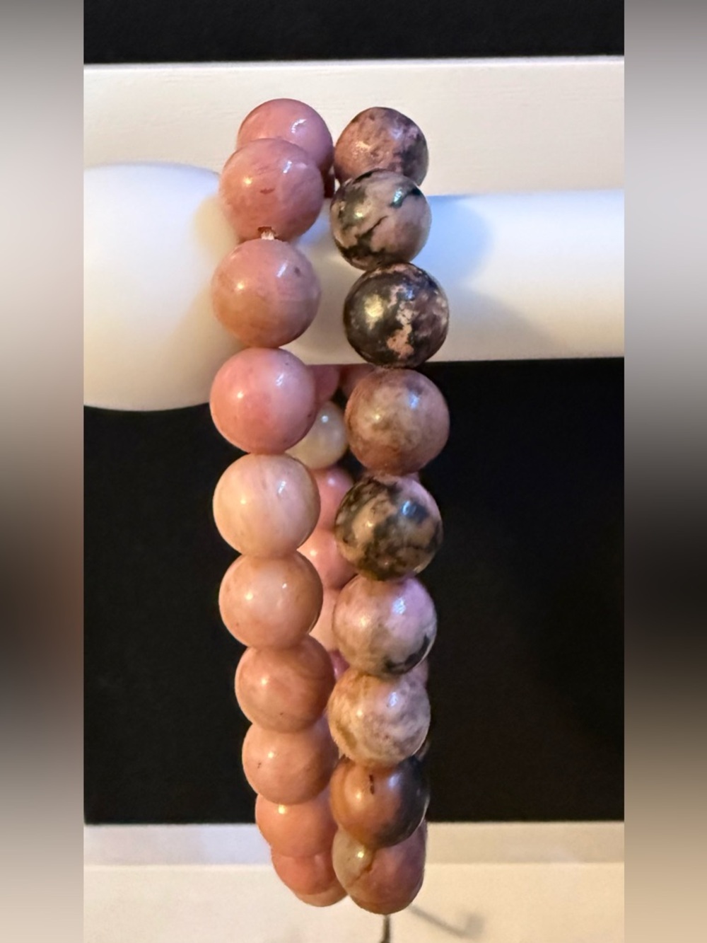 Pink Rhodonite Beaded Stretch Bracelet - Women Jewelry